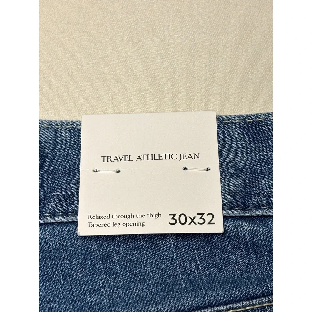 NWT Banana Republic Travel Athletic Tapered Jeans Vintage‎ Blue Mens 30x32